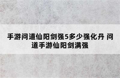 手游问道仙阳剑强5多少强化丹 问道手游仙阳剑满强